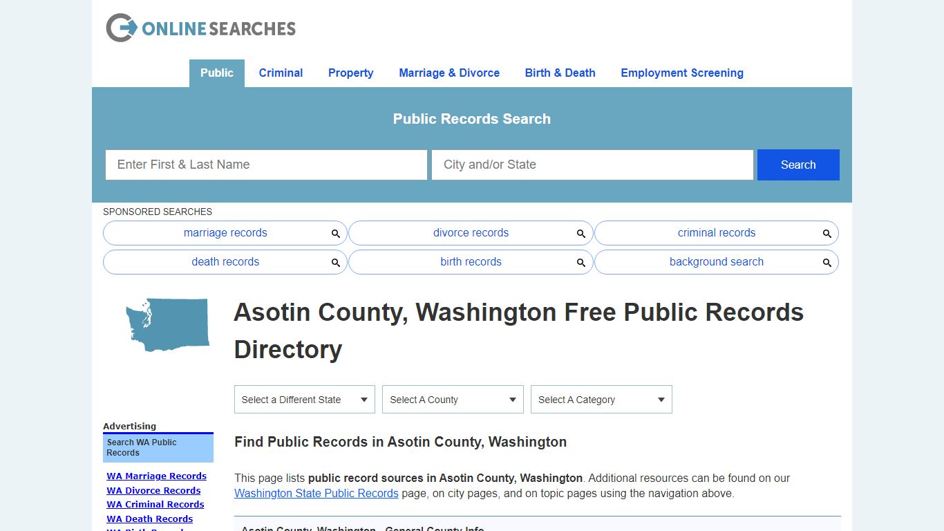 Asotin County, Washington Public Records Directory