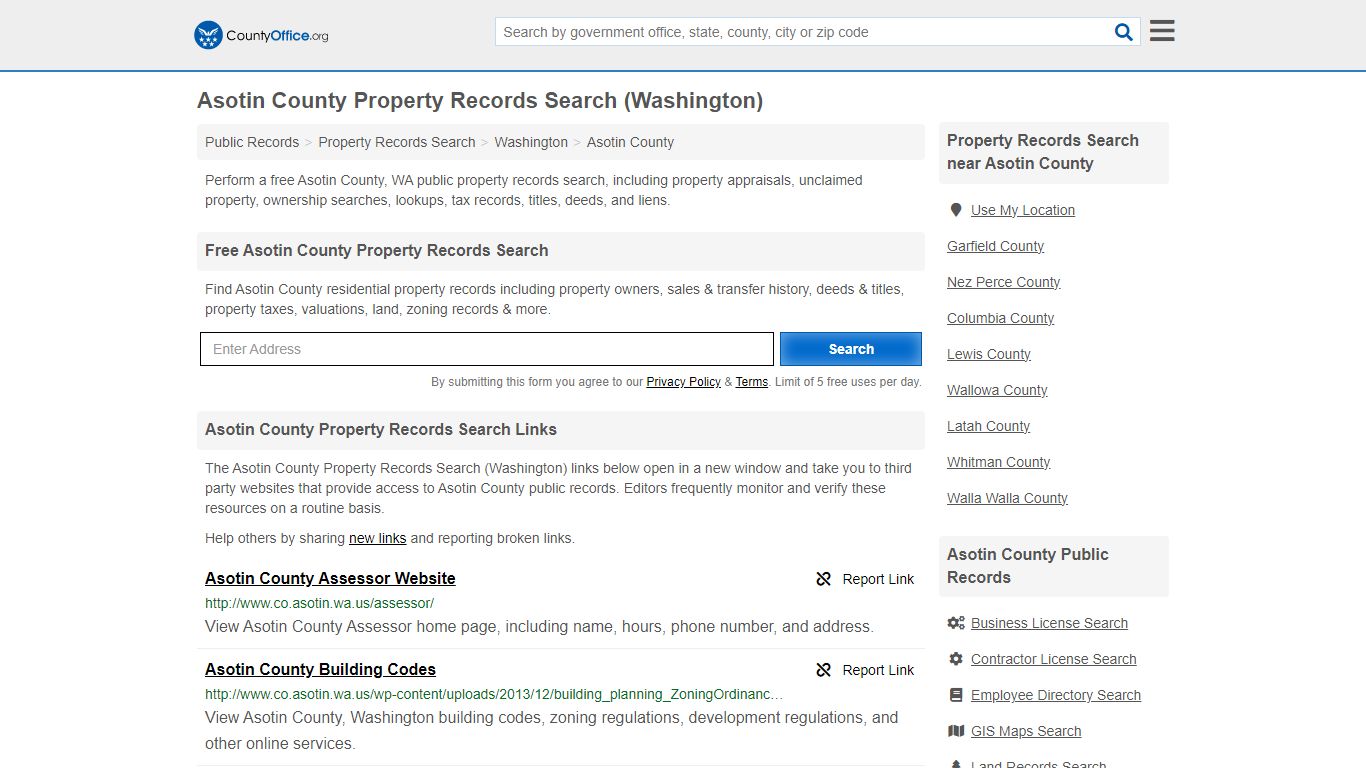 Asotin County Property Records Search (Washington) - County Office